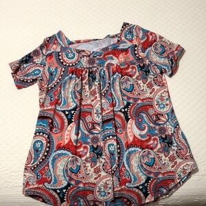 Colorful Paisley Print Top